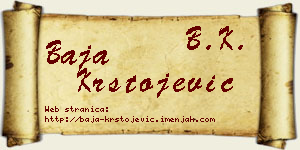 Baja Krstojević vizit kartica